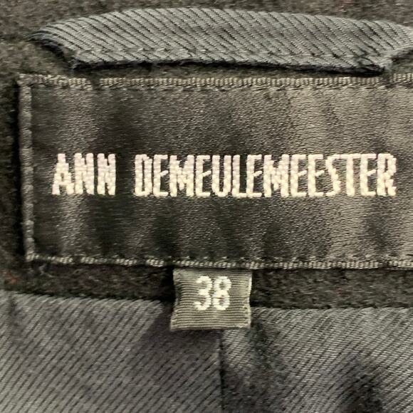 ANN DEMEULEMEESTER Size M Black Wool Shawl Collar Coat - Picture 5 of 8